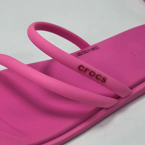 CROCS Miami Toe Loop Hot Pink Barbie Pink Sandals Women's Size 10 - Picture 9 of 11